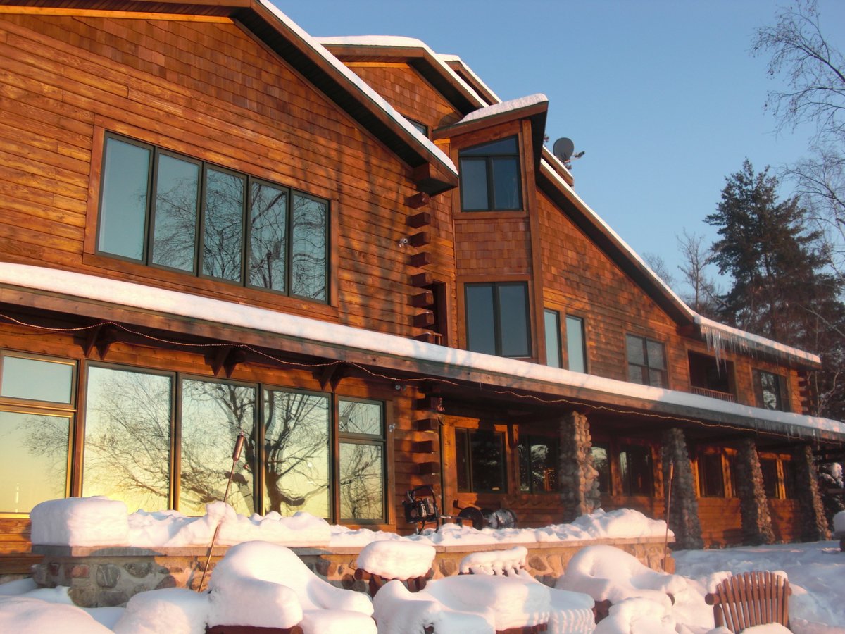 Elbow Lake Lodge — lodge exterior at golden hour, Cook, MN